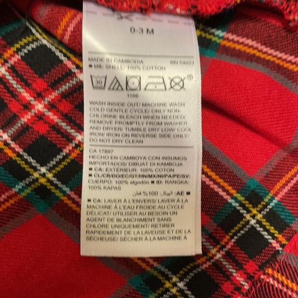 NWOT Old Navy Baby Girls Red plaid dress with gold polka dots! - Picture 6 of 7